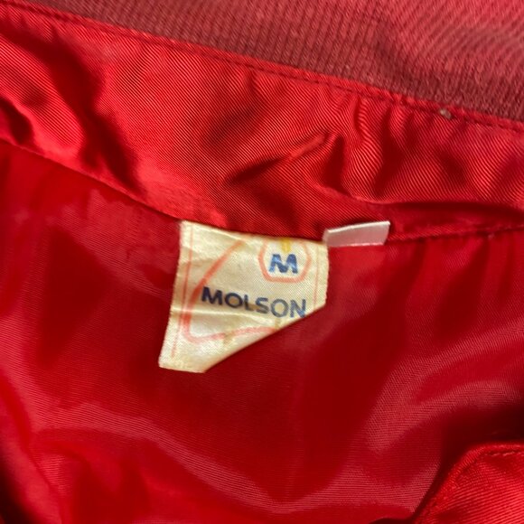 Vintage Coors Slo Pitch Satin Jacket Men's XL Fits Large Red Snap Beer Molson - Picture 5 of 15